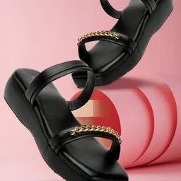 ICONICS Embellished Double Strap Flatform Heels-picture-22