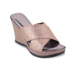 Catwalk Textured Open Toe Wedge Heels-picture-2