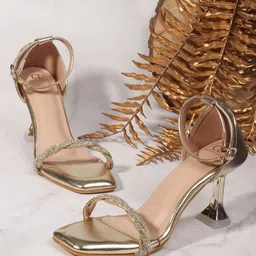 Carlton London Women Embellished Party Kitten Heeled Sandals-picture-10