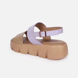 Lavie Beige Platform Sandals image 3