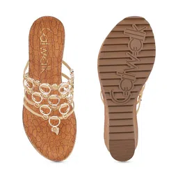 Catwalk Embellished Suede Wedge Heels image 4