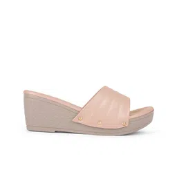 ICONICS Beige Wedge Sandals image 4