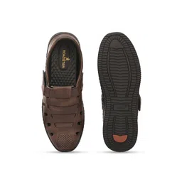 Roadster Men Brown Textured Velcro Closure Shoe Style Sandals image 3
