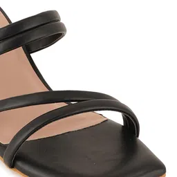 Mast & Harbour Black Strappy Party Block Heels image 3