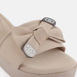 EVERLY Bows Detail Open Toe Wedge Heels image 5