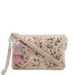 Anekaant Floral Shopper Sling Bag with Tasselled image 2