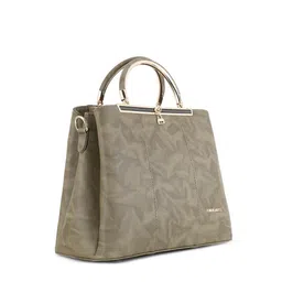 WOMEN MARKS Khaki PU Oversized Structured Handheld Bag image 3