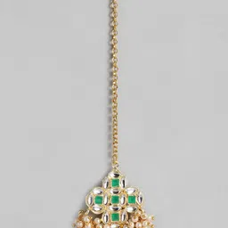 Peora Mint Green & White Gold-Plated Kundan Embellished Handcrafted Jewellery Set image 5