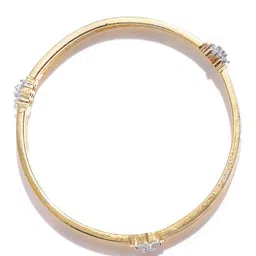 Priyaasi Set of 2 Silver-Toned Gold-Plated AD Studded Handcrafted Bangles image 3