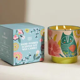 Chumbak Green  & White Printed Jar Candle-picture-20