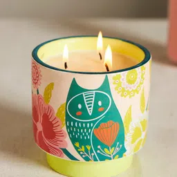 Chumbak Green  & White Printed Jar Candle image 2