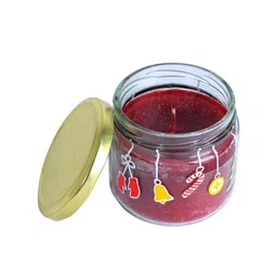 POSH-N-PLUSH Red Printed Glass Candle Jar image 3