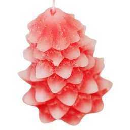 Sitara Crafts Red & White 4 Pieces Tree Shape Candles image 3