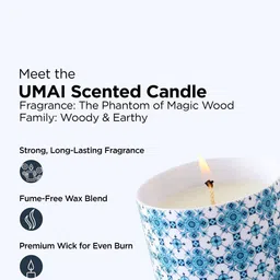 UMAI Blue & White 46 Hrs Scented Jar Candle image 3
