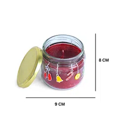 POSH-N-PLUSH Red Printed Glass Candle Jar image 4