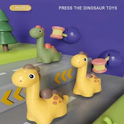 wesoulgifts Press and Go Car Toy Brachiosaurus Friction Vehicle Dinosaur Toy Car for Kids Rattle image 2
