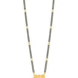 MEENAZ Gold-Plated & Beaded Long Chain Mangalsutra image 2