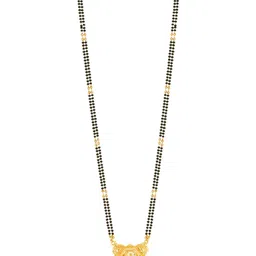 MEENAZ Gold Plated Black Beaded Long Mangalsutra image 3
