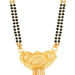 MEENAZ Gold-Plated & Beaded Long Chain Mangalsutra image 5