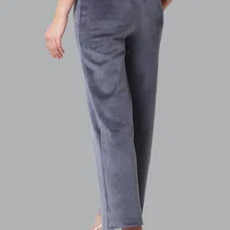 van heusen Athleisure Zipper Pocket And High Waist Women Flared Grey Viscose Rayon Trousers image 2