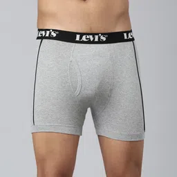Levis Logo Printed Pure Cotton Trunk- STYLE#007A Light Grey Melange-image-39