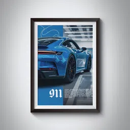 flex Car Wall Art Posters, 21x29 cm, Pack of 6, Sportscar Theme, for Decorating Living Room Office room gaming room Bedroom With Mystery Gift Paper Print image 3
