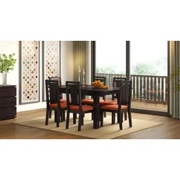 urban ladder Martha Solid Wood Dining Chair set of 2 in Mahogany Finish image 1