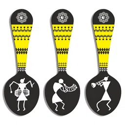 SEHAZ ARTWORKS 3-Pcs Grey & Yellow Printed Kitchen Decor Wall Hangings-image-35