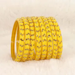 LAVAZZA Set Of 8 Crystals Cubic Zirconia Studded & Beaded Bangles image 1