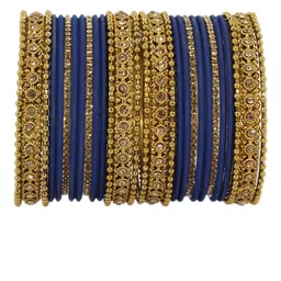 NMII Set Of 28 Zircon Studded Glossy Finished Metal Bangles image 1