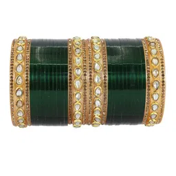 NMII Set Of 32 Gold-Plated Kundan-Studded Bangles image 1
