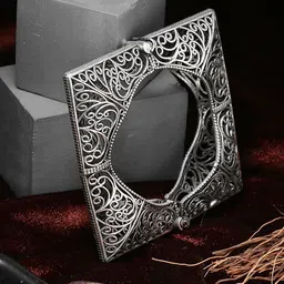 Adwitiya Collection Oxidised Silver Plated Handcrafted Bangles image 1