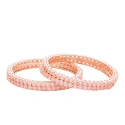 Manikya Set Of 4 Rose Gold-Plated AD-Studded Bangles image 1