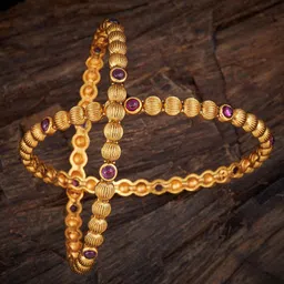 Kushal's Fashion Jewellery Set Of 2 Gold Plated Stones Studded Bangles image 1