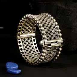 Adwitiya Collection Silver-Plated Handcrafted Oxidized Bangle image 1