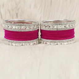 NMII Set Of 28 Zircon Studded Velvet Bangles image 4
