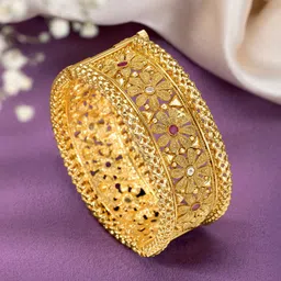 Peora Gold-Plated Stone-Studded Bangle image 1