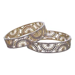 The Pari Set Of 2 Silver-Plated AD-Studded Bangles image 2