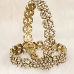 NMII Set Of 2 Gold-Plated American Diamond-Studded Bangles image 2