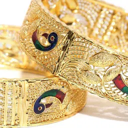 YouBella Set Of 2 Gold-Plated Textured Bangles image 4
