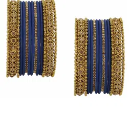 NMII Set Of 28 Zircon Studded Glossy Finished Metal Bangles image 3