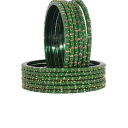 LAVAZZA Set Of 12 Crystals Cubic Zirconia Studded & Beaded Bangles image 3