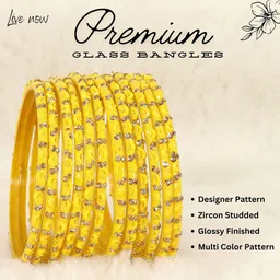 LAVAZZA Set Of 12 Glass Gold-Plated Crystals Cubic Zirconia Studded & Beaded Bangles image 5