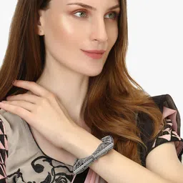 Adwitiya Collection Oxidised Silver Plated Handcrafted Bangles image 5