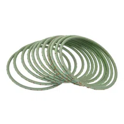 Efulgenz Set Of 24 Lime Green Embellished Bangles-image-0