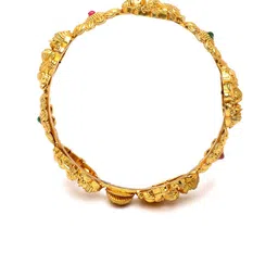 KARATCART Set Of 2 Gold-Plated Kundan-Studded Bangles image 3