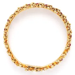 KARATCART Set Of 2 Gold-Plated Kundan-Studded Bangles image 5