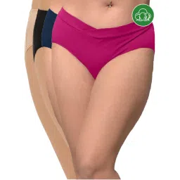 Inner Sense Plus Size Organic Cotton V Band Panties (Pack of 4)-image-56