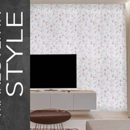 ambdded Vinyl Decorative White Wallpaper image 4