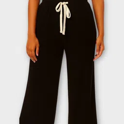 classy creations Women Comfort Fit Black Pure Cotton Trousers-picture-11